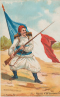 Miltaria . ZOUAVE à La Baïonnette +drapeau Français. Illustr. A. PALM DE ROSA (+ Pub Chicorée A La Belle Jardinière) - Regiments
