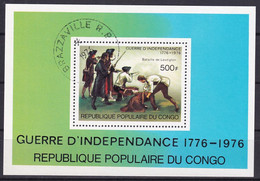 Kongo Block 10 Gestempelt, 200 Jahre Unabhängigkeit Der USA - Schlacht Bei Lexington (Nr.1259) - Oblitérés