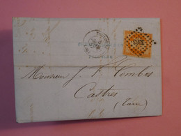 BP3 FRANCE BELLE LETTRE 1857 TOULOUSE  A CASTRES +NAP. N°16 40C +AFFR.INTERESSANT++ - 1853-1860 Napoléon III.