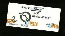 Biglietto Autobus-Metro Francia - Parigi  RAPT 2 - Europe
