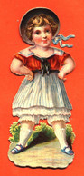 CHROMO DECOUPI Gaufré " Petite Fille En Tenue De Folklore " - Children