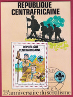 Zentralafrikanische Republik  Block 163 Gestempelt, 75 Jahre Pfadfinder - Lord Baden-Powell (Nr.1260) - Gebruikt