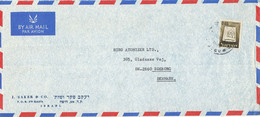 Israel Air Mail Cover Sent To Denmark Single Franked - Airmail