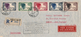 LETTRE RECOMMANDÉE VIENTIANE LAOS SÉRIE ANNÉE DU NAGA COVER 1952 FDC COVER - Laos