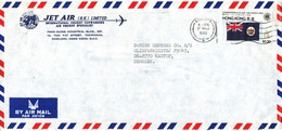 Hong Kong Air Mail Cover Sent To Denmark 1983 Single Franked - Lettres & Documents