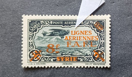 LEVANT FRANCE LIBRE 1942 AIRMAIL TIMBRE DE SYRIE DE 1931 CAT YVERT 3 MNH ERROR OVERPRINTED UGNES NO LIGNES - Nuovi
