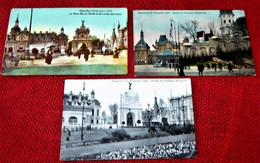 BRUXELLES  EXPOSITION 1910 - Lot De 3 Cartes De L'Exposition - Laeken