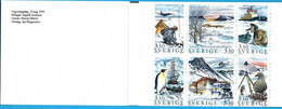 Sweden Swedish Arctic Research 1989 Stamp Booklet MNH Grönland, Lappland, Ship, Emperor Penguin, Great Skua 89M141 - Estaciones Científicas Y Estaciones Del Ártico A La Deriva