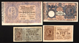 Italy Italia Regno 1 E 10 Lire Restauri 2 E 5 Lire Bb+/q.spl Lotto.3926 - Sammlungen