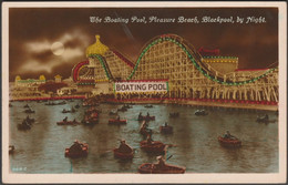 The Boating Pool By Night, Pleasure Beach, Blackpool, C.1930 - Advance Series Postcard - Blackpool