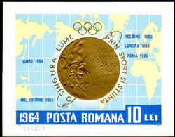 ROMANIA 1964 Olympic Medals Block MNH / **.  Michel Block 59 - Nuovi