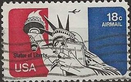 USA 1974 Air. Statue Of Liberty - 18c. - Black, Red And Blue FU - 3a. 1961-… Used