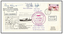 BRITISH ANTARCTIC TERRITORY - 1984 'Patrol' HMS ENDURANCE Cover To UK Used At ROTHERA (**) SIGNED - Cartas & Documentos