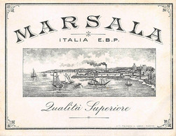 BK19582 " MARSALA-ITALIA E.B.P.-QUALITA' SUPERIORE-ETICHETTA D'EPOCA " Cm 9,3 X 11,9 - CIRCA 1910 - Other & Unclassified