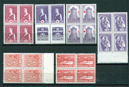 Denmark 6 Blocks Of 4 - All Charity Stamps - All MINT (**) - Blocks & Sheetlets