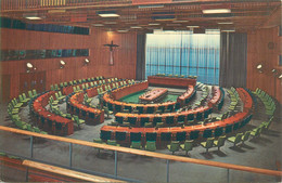 Postcard USA United States NY United Nations HQ UN Trusteeship Council Chamber - Piazze