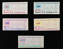 Bosnia - Lot Of Vouchers From The Zenica Ironworks, 500-10,000 Dinars, XF - Bosnie-Herzegovine