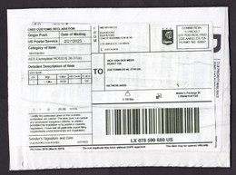 USA: Parcel Fragment (cut-out) To Netherlands, 2023, Label Commercial E-Packet, PS Form 2976 (minor Damage) - Lettres & Documents