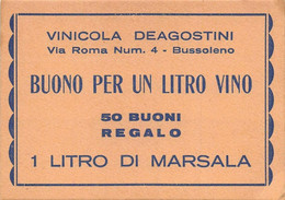 BK19588 " VINICOLA DE AGOSTINI-BUSSOLENO-BUONO PER UN LITRO DI MARSALA " Cm 6,8 X 9,6 - CIRCA 1960 - Other & Unclassified