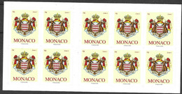 MONACO  -  CARNET N° 16   -  TIMBRES PERMANENTS - ARMOIERIE    -  2009  -  NEUF - Booklets