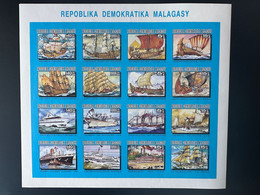 Madagascar Madagaskar 1990 / 1993 Mi. 1462 - 1477 IMPERF ND Feuillet Kleinbogen Navires Ships Schiffe Navire Ship Schiff - Schiffe