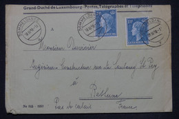 LUXEMBOURG - Enveloppe Des PTT De Dommeldange Pour La France En 1950 - L 141776 - Storia Postale