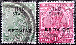 Inde   1869-1949 Etats Princiers De L'Inde > Jhind 1914 King George V Stampworld N° 26 Et 27 - Jhind