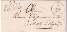 France - 40 / Selles - Sur Cher - 1830 - 1801-1848: Précurseurs XIX