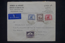 IRAQ - Enveloppe Commerciale De Baghdad Pour Paris En 1947, Affranchissement Varié - L 141801 - Iraq