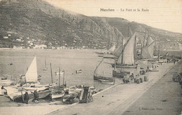 Menton * Le Port Et La Rade * Bateaux * Cpa Toilée Colorisée - Menton