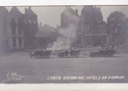 LEUVEN LÖWEN Brennende Hotels Duitse Fotokaart  1° W.O. - Leuven