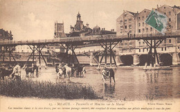 Meaux           77          Passerelle Et Moulin Sur La Marne   Militaires Lavage Des Chevaux       (voir Scan) - Meaux