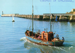 Delcampe - LES SABLES D OLONNE, LA SORTIE DU PORT, LA GRANDE JETEE ET LE FORT ST NICOLAS, BATEU DE PECHE, VOILIER COULEUR  REF 7002 - Fischerei