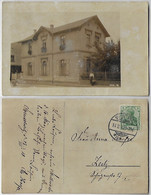 Germany 1910 Postcard Photo House Sent From Meuselwitz To Zeitz Stamp Germania 5 Pfennig - Meuselwitz