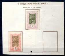 Congo           Essais  Collés Sur Feuille - Unused Stamps