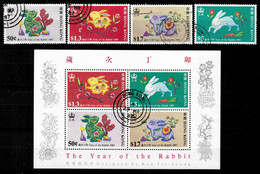 Hong Kong 1986  Chinese New Year: Year Of The Rabbit SG: 529/32  VF Used - Gebraucht