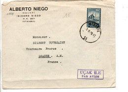 TURQUIE SEUL SUR LETTRE A EN TETE DE ANKARA POUR LA FRANCE 1955 - Covers & Documents