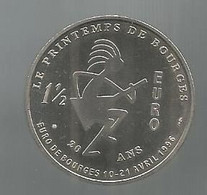 JC,  Euros Des Villes, 1 1/2 Euro De BOURGES, Le Printemps De Bourges , 20 Ans  , 1996,  2 Scans - Euro Delle Città