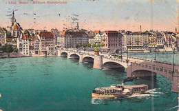 SUISSE - Basel - Mittlere Rheinbrucke - Ateau - Pont  - Carte Postale Ancienne - Basilea