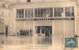 Meaux         77         Inondation 1910 Rue Sauvé De La Noue. Magasin Dufayel    N°6                 (voir Scan) - Meaux