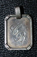 Pendentif Médaille Argent 835 "Monogramme CB" Milieu XXe - Pendentifs