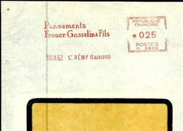 Lettre  EMA Havas M 1962  Pansements Froger Gosselins   Medecine  Santé  14 St Remy    B/1319 - Secourisme