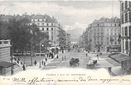 SUISSE - Genève - Rue Du Mont-Blanc - Animée - Carrosse - Carte Postale Ancienne - Genève