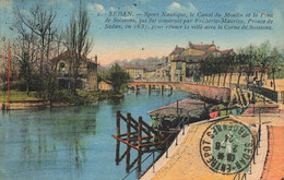 Sedan * Bateau Lavoir * Sport Nautique , Canal Du Moulin Et Pont De Soissons - Sedan