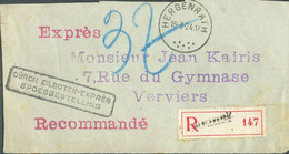 CANTON De L'EST - Devant De Lettre Recomandée Et Exprès De HERGENRATH 15-3-1924 Vers Verviers - 20814 - Briefe U. Dokumente