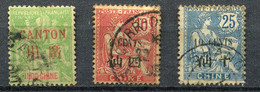 Chine - Canton - 1901/1902 - Yt 5 - 24 - 27 - Oblitérés - Oblitérés