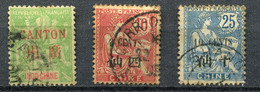 Chine - Canton - 1901/1902 - Yt 5 - 24 - 27 - Oblitérés - Usati