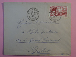 BP4  MAROC BELLE  LETTRE  1942 PETIT BUREAU EL HAJEB  A RABAT +JOURNAL+ +AFFR.INTERESSANT++ - Storia Postale