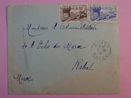 BP4  MAROC  BELLE LETTRE  1942 PETIT BUREAU AZROU   A RABAT +JOURNAL+ +AFFR.INTERESSANT++ - Brieven En Documenten