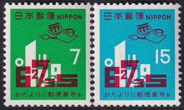 Japón 1971 Correo 1022/23 **/MNH Codificación Postal.(2val.) - Neufs